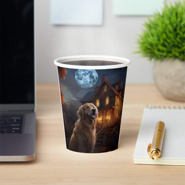 Golden Retriever Halloween Beängstigend Pappbecher (InSitu)