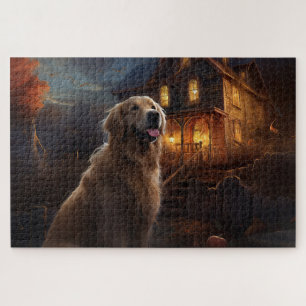 Golden Retriever Halloween Beängstigend Puzzle
