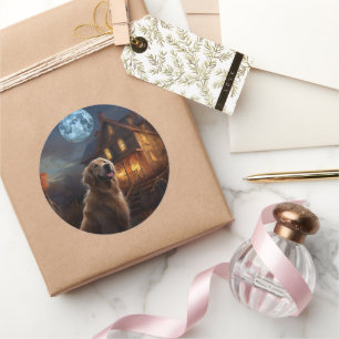 Golden Retriever Halloween Beängstigend Runder Aufkleber