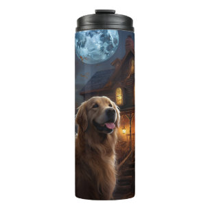 Golden Retriever Halloween Beängstigend Thermosbecher