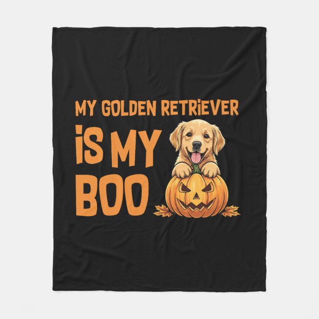 Golden Retriever Halloween Fleecedecke (Vorderseite)