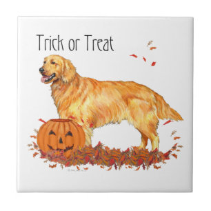 Golden Retriever Halloween Fliese