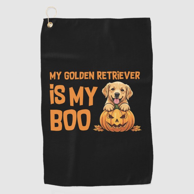 Golden Retriever Halloween Golfhandtuch (Vorderseite)