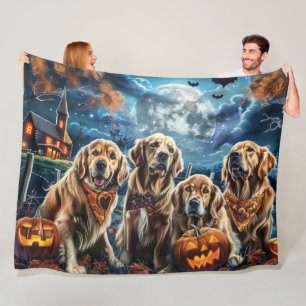 Golden Retriever Halloween Gruselig Fleecedecke