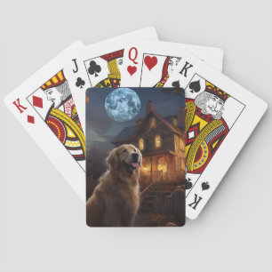Golden Retriever Halloween Gruselig Spielkarten