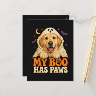 Golden Retriever Halloween Gruselige Pfoten Feiertagspostkarte