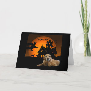 Golden Retriever Halloween Grußkarte Karte
