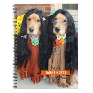 Golden Retriever Halloween Hippie-Notebook Notizblock