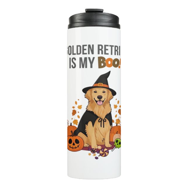 Golden Retriever Halloween Hund Mein Golden Retrie Thermosbecher (Vorderseite)