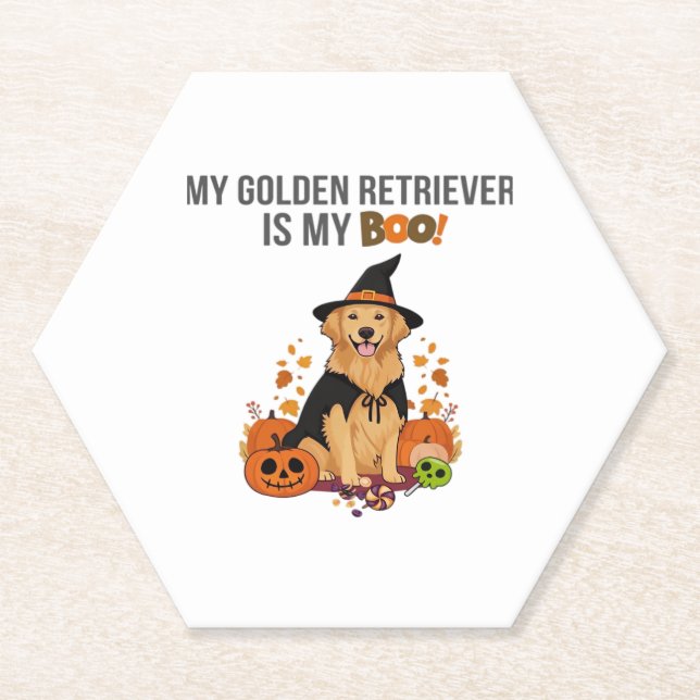 Golden Retriever Halloween Hund Mein Golden Retrie Untersetzer (Vorderseite)