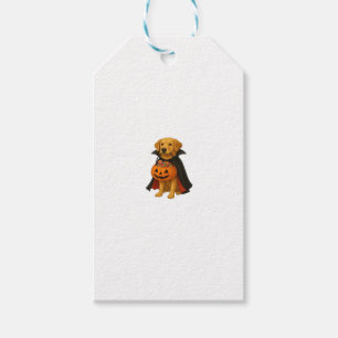 Golden Retriever Halloween Hund mit Kürbiskandy Geschenkanhänger