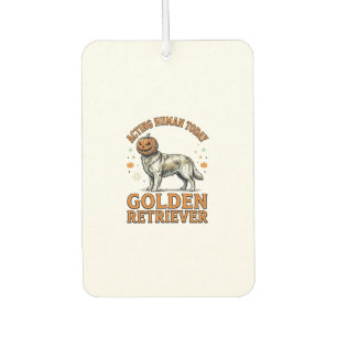 Golden Retriever Halloween-Kürbis-Hundekostüm-Shir Autolufterfrischer