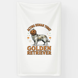 Golden Retriever Halloween-Kürbis-Hundekostüm-Shir Banner