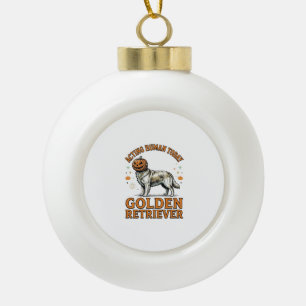 Golden Retriever Halloween-Kürbis-Hundekostüm-Shir Keramik Kugel-Ornament