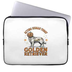 Golden Retriever Halloween-Kürbis-Hundekostüm-Shir Laptopschutzhülle