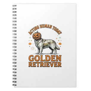 Golden Retriever Halloween-Kürbis-Hundekostüm-Shir Notizblock