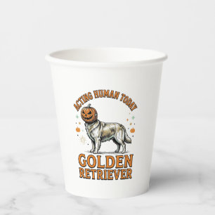 Golden Retriever Halloween-Kürbis-Hundekostüm-Shir Pappbecher