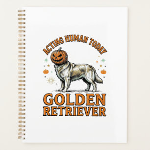 Golden Retriever Halloween-Kürbis-Hundekostüm-Shir Planer