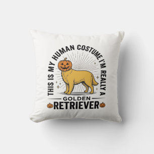 Golden Retriever Halloween-Kürbiskostüm-Design_ Kissen