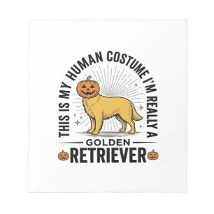 Golden Retriever Halloween-Kürbiskostüm-Design_ Notizblock