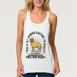 Golden Retriever Halloween-Kürbiskostüm-Design_ Tank Top