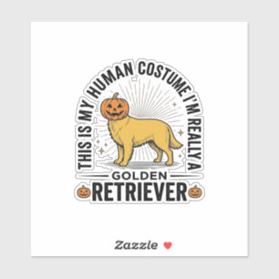Golden Retriever Halloween-Kürbiskostümentwurf_ Aufkleber