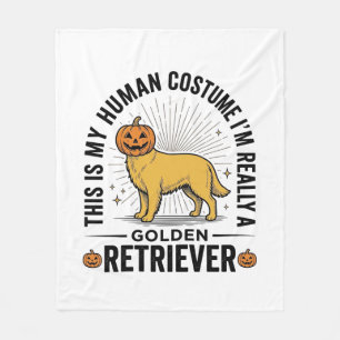 Golden Retriever Halloween-Kürbiskostümentwurf_ Fleecedecke