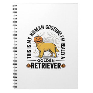 Golden Retriever Halloween-Kürbiskostümentwurf_ Notizblock