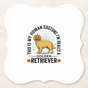 Golden Retriever Halloween-Kürbiskostümentwurf_ Untersetzer