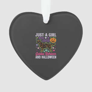 Golden Retriever Halloween Mädchen Kürbis Hund Des Ornament