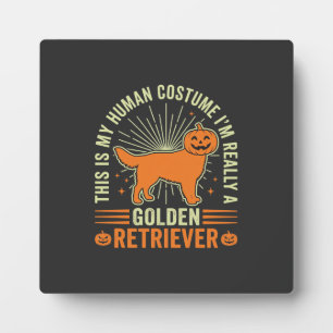 Golden Retriever Halloween-Menschenkostüm Vintage  Fotoplatte
