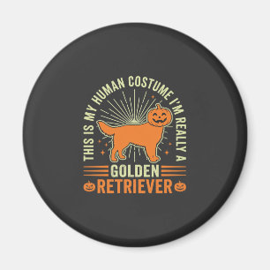 Golden Retriever Halloween-Menschenkostüm Vintage Magnet