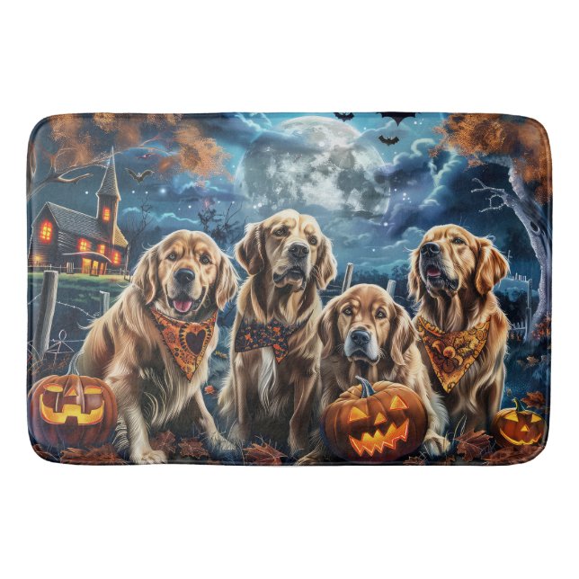 Golden Retriever Halloween Spooky Badematte (Vorderseite)