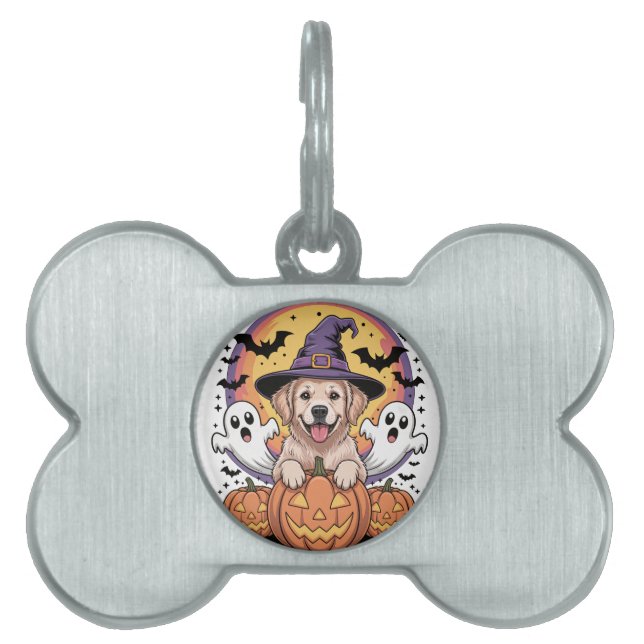 Golden Retriever Halloween Tiermarke (Vorderseite)