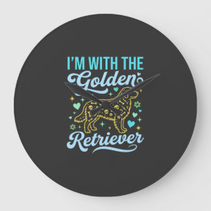 Golden Retriever Halloween-Totenkopf-Muster Hunde Große Wanduhr
