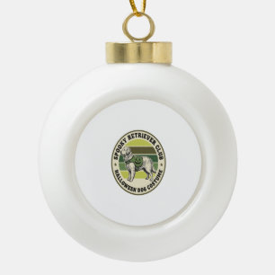 Golden Retriever Halloween Vintage Kostüm Abzeiche Keramik Kugel-Ornament