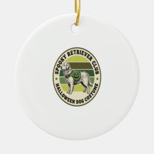 Golden Retriever Halloween Vintage Kostüm Abzeiche Keramik Ornament