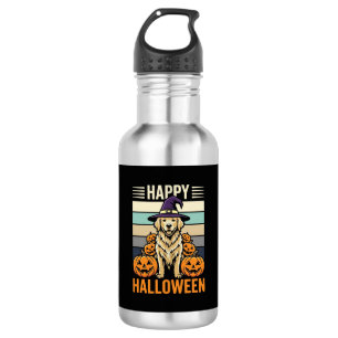 Golden Retriever Halloween Vintage Kürbis Design Edelstahlflasche