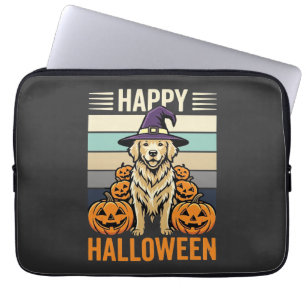 Golden Retriever Halloween Vintage-Kürbis-Design Laptopschutzhülle