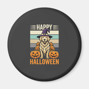 Golden Retriever Halloween Vintage Kürbis Design Magnet