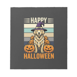 Golden Retriever Halloween Vintage-Kürbis-Design Notizblock