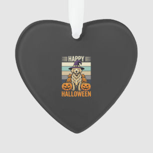 Golden Retriever Halloween Vintage-Kürbis-Design Ornament