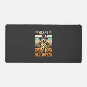 Golden Retriever Halloween Vintage-Kürbis-Design Schreibtischunterlage