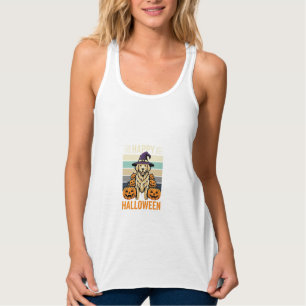 Golden Retriever Halloween Vintage-Kürbis-Design Tank Top