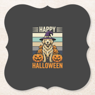 Golden Retriever Halloween Vintage Kürbis Design Untersetzer
