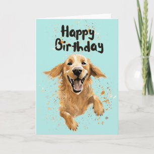 Golden Retriever Happy Birthday Karte