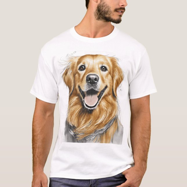 Golden Retriever Happy Face T-Shirt (Vorderseite)