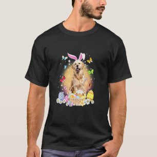 Golden Retriever Häschen Hund mit Osterkörbchen T-Shirt