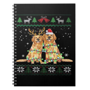 Golden Retriever hässlicher Weihnachtshund Lustige Notizblock