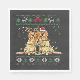 Golden Retriever Hässlicher Weihnachtshund Lustige Serviette